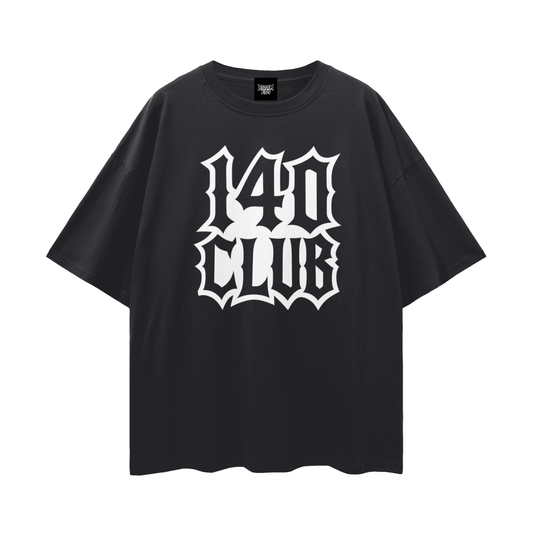 140 Club Drop Shoulder Tee- BLACK